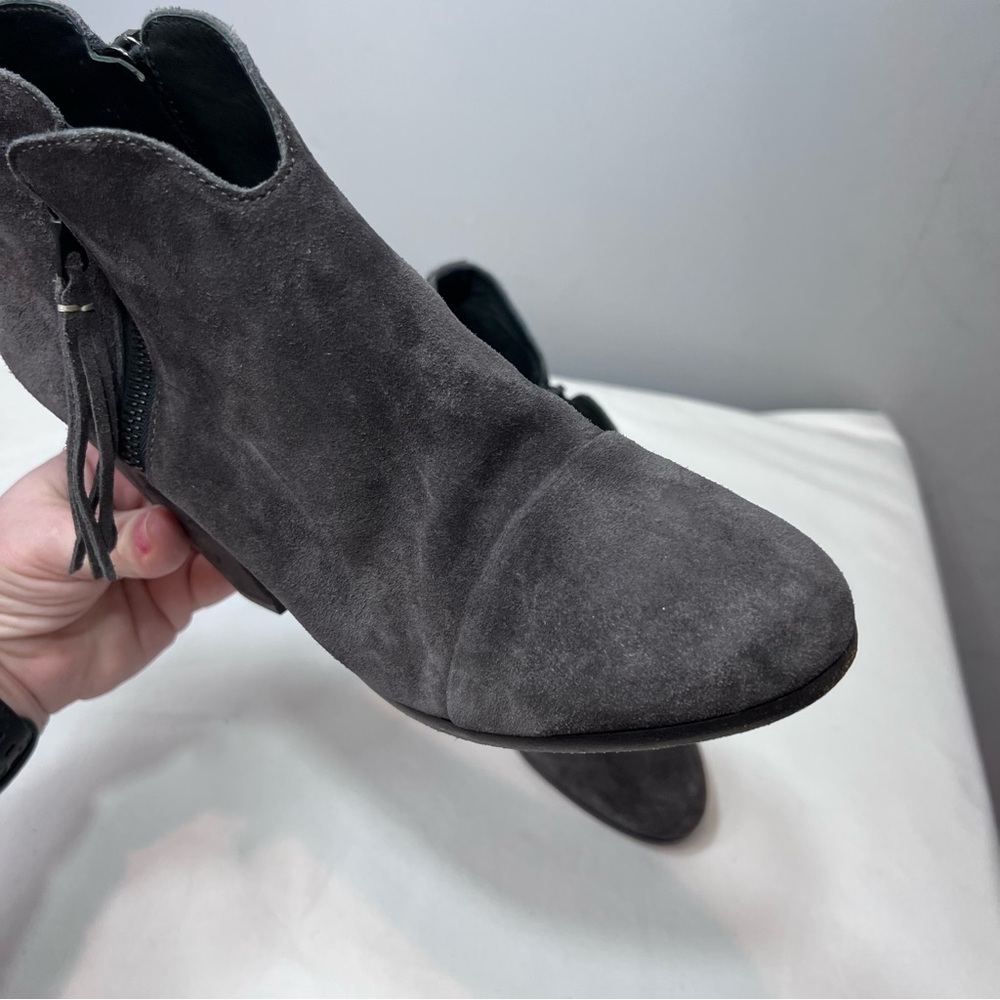 Rag & Bone Margot gray suede tassel ankle boots size 39 - Picture 4 of 8